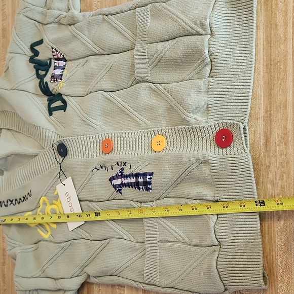 EBOSSY Women’s Cable Knit Long Sleeve Embroidered Cardigan, size M - Picture 11 of 12